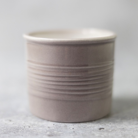 Warm gray grey white Vigoro mini pot ceramic small planter 2.75" tall 3.25" wide - Picture 6 of 8